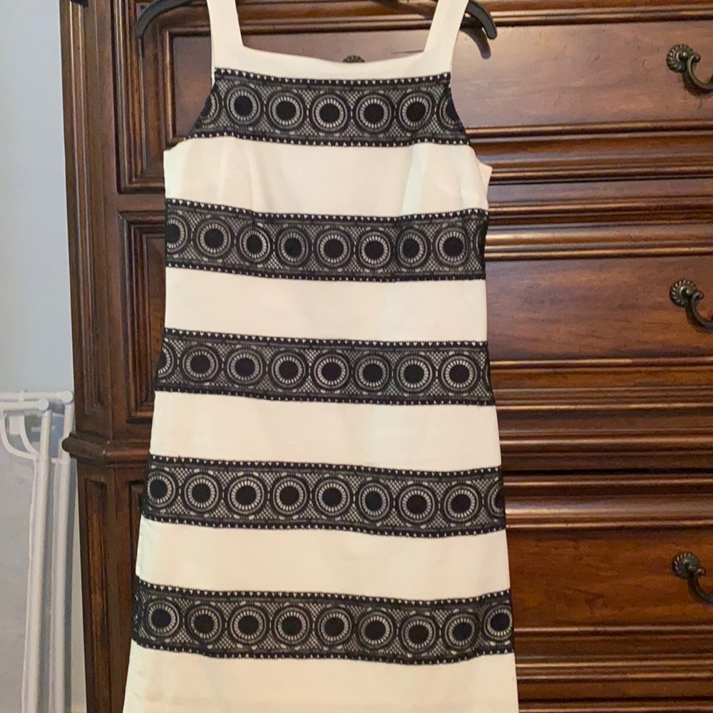 White sundress with black lace